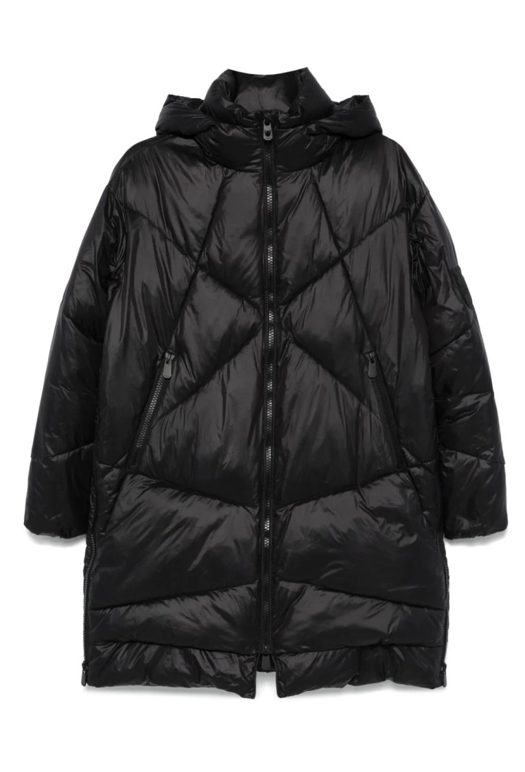 Pinko Quilted Oversized Jacket With High Collar In Black