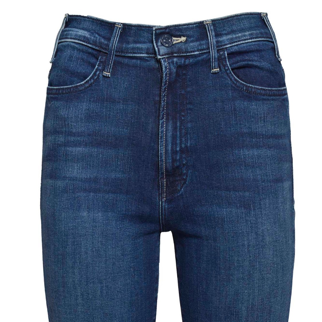 Mother The Hustler Ankle Jeans In Blue Cotton