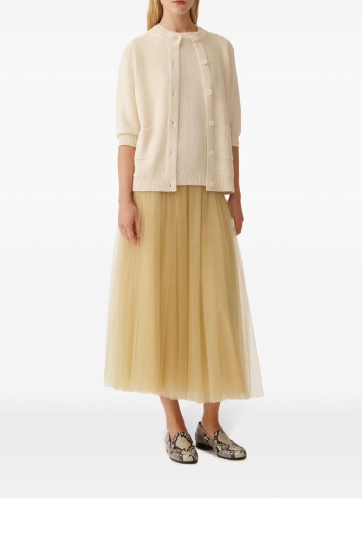 Fabiana Filippi Cotton And Linen Sweater With Sequins In White