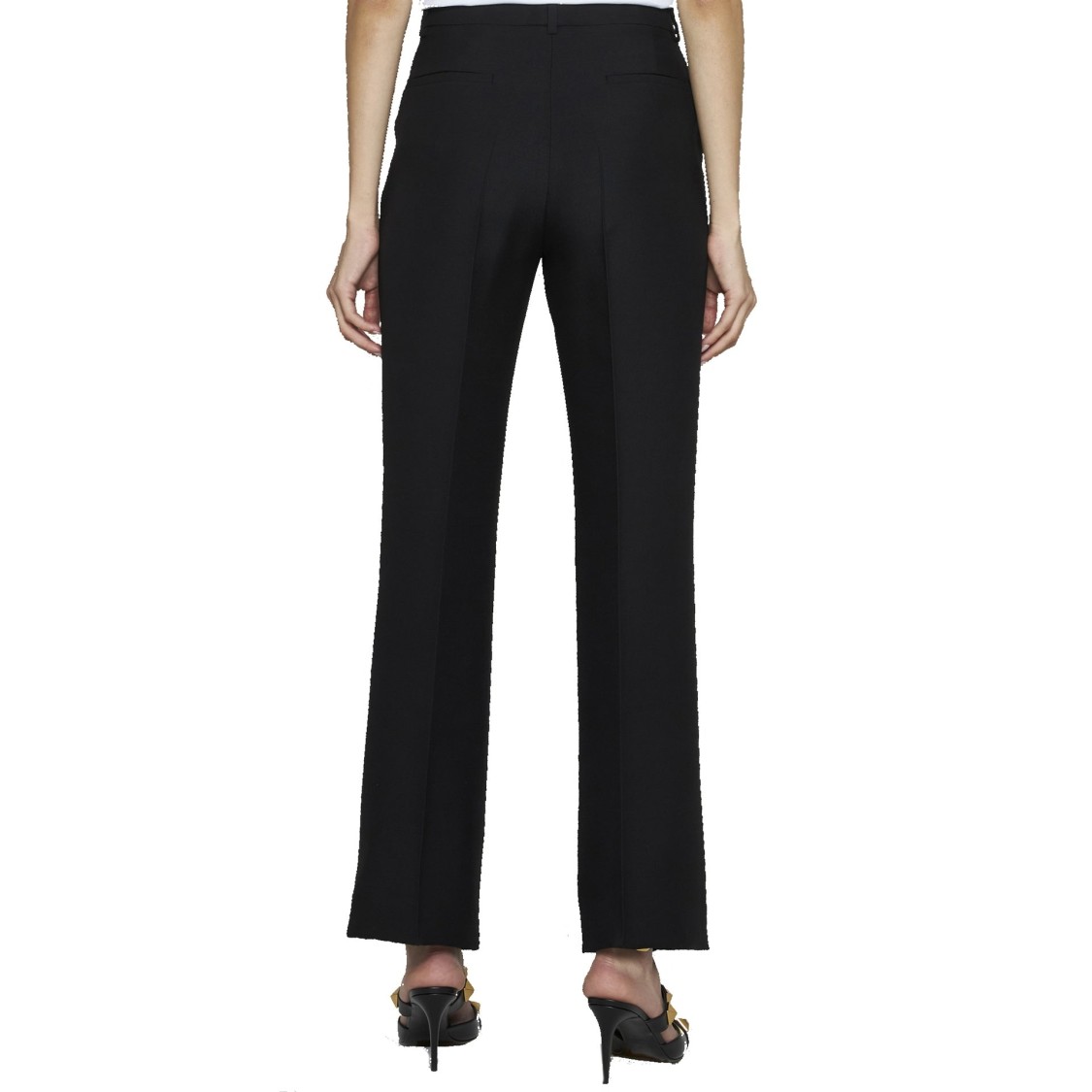 Valentino Wool And Silk Trousers Women In Black