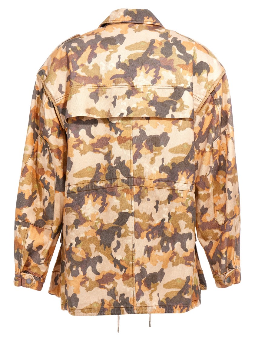 Isabel Marant 'camouflage Utility' Jacket Drawstring In Brown