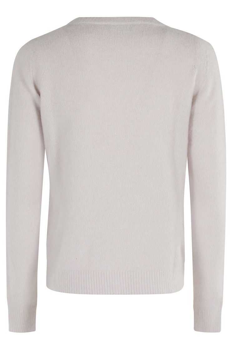 Roberto Collina Crew Neck Cashmere Blend Sweater In Gray