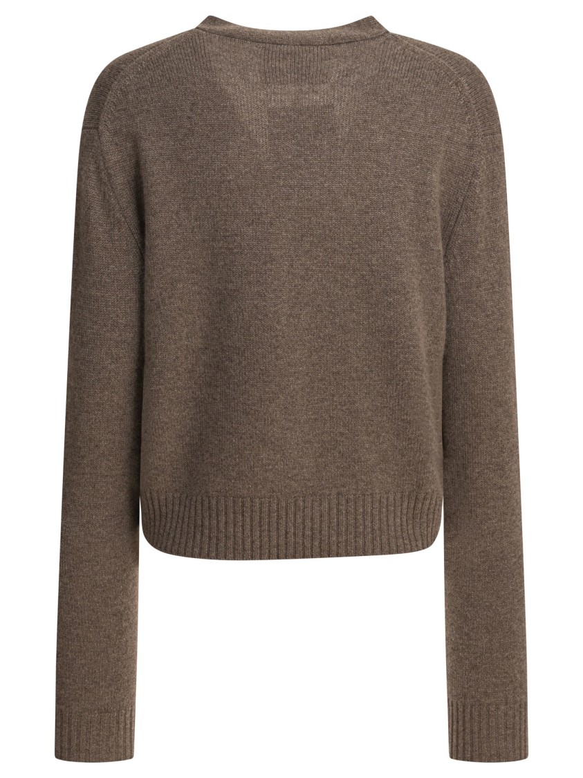Lisa Yang Cropped Cashmere Cardigan With V-neckline In Brown