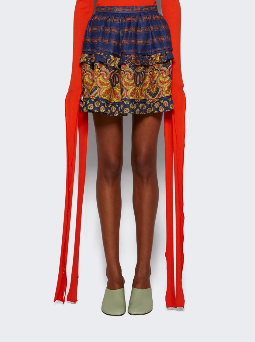 Valentino Skirt In Lino Paisley Medaglioni Voyage Imaginaire
