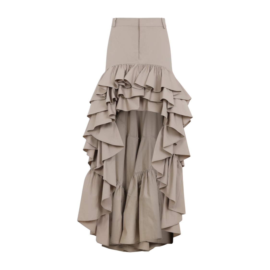 Moschino Skirt With Asymmetrical Ruffled High-low Hem In Grey