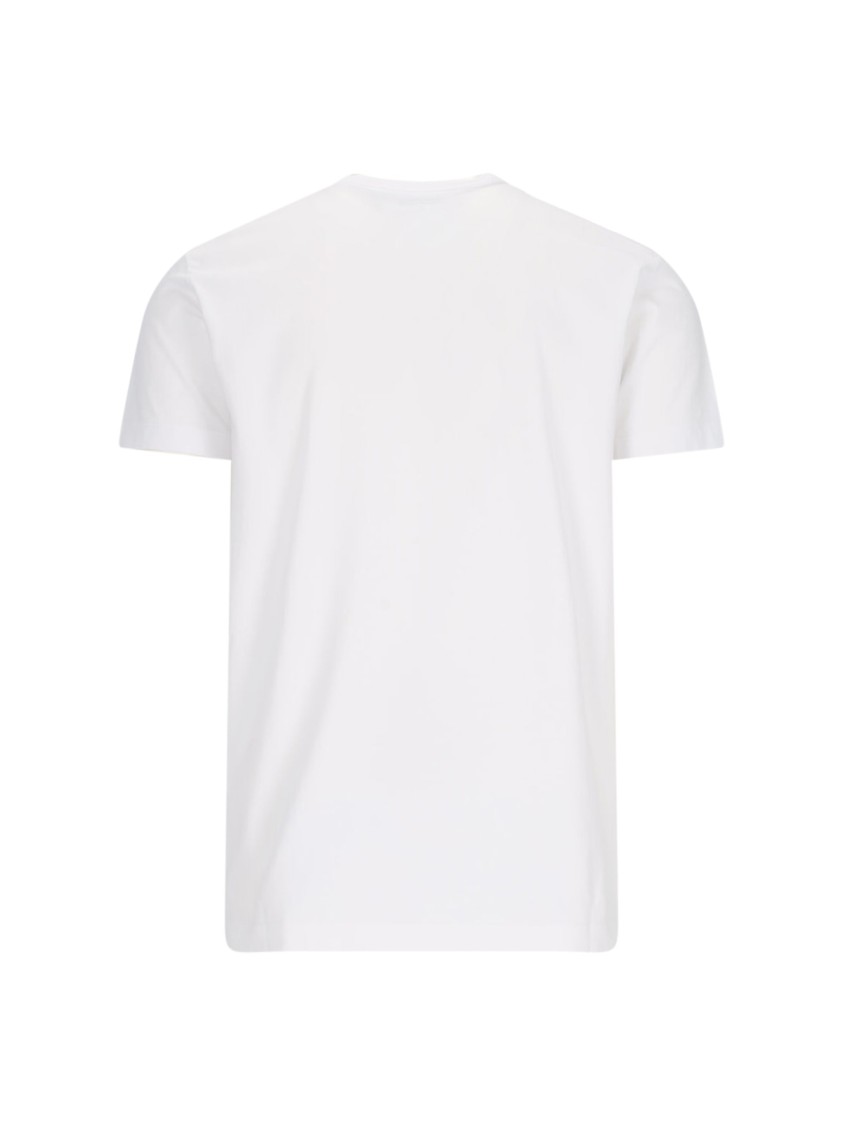 Dsquared2 White T-shirt With Logo Print On The Front In Cotton Man