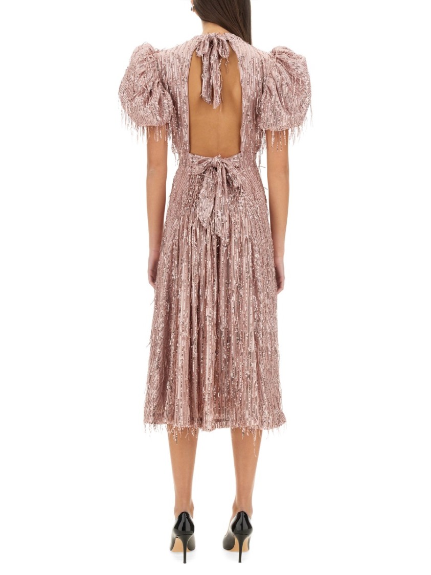 Shop Rotate Birger Christensen Rotate Mini Dress With Bangs In Pink