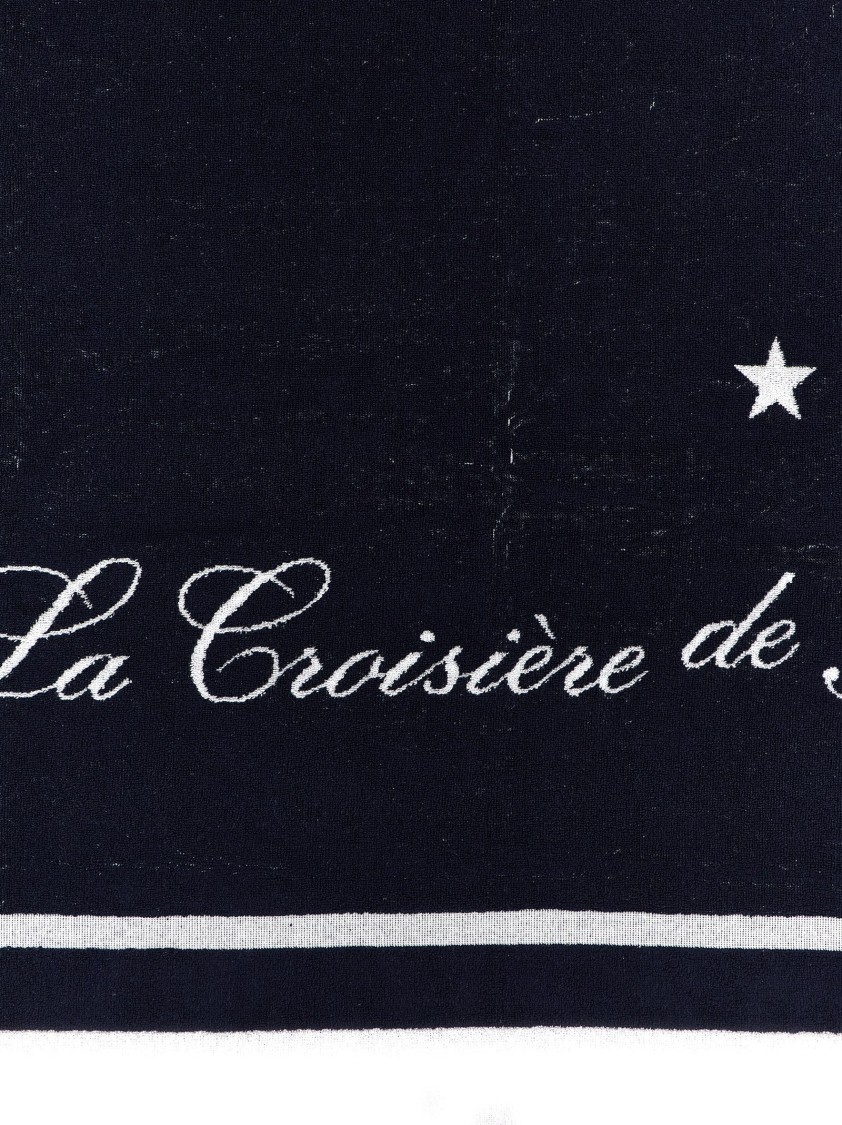 Jacquemus Cruise Towel With Embroidered Palm Tree And Star Motif In Blue