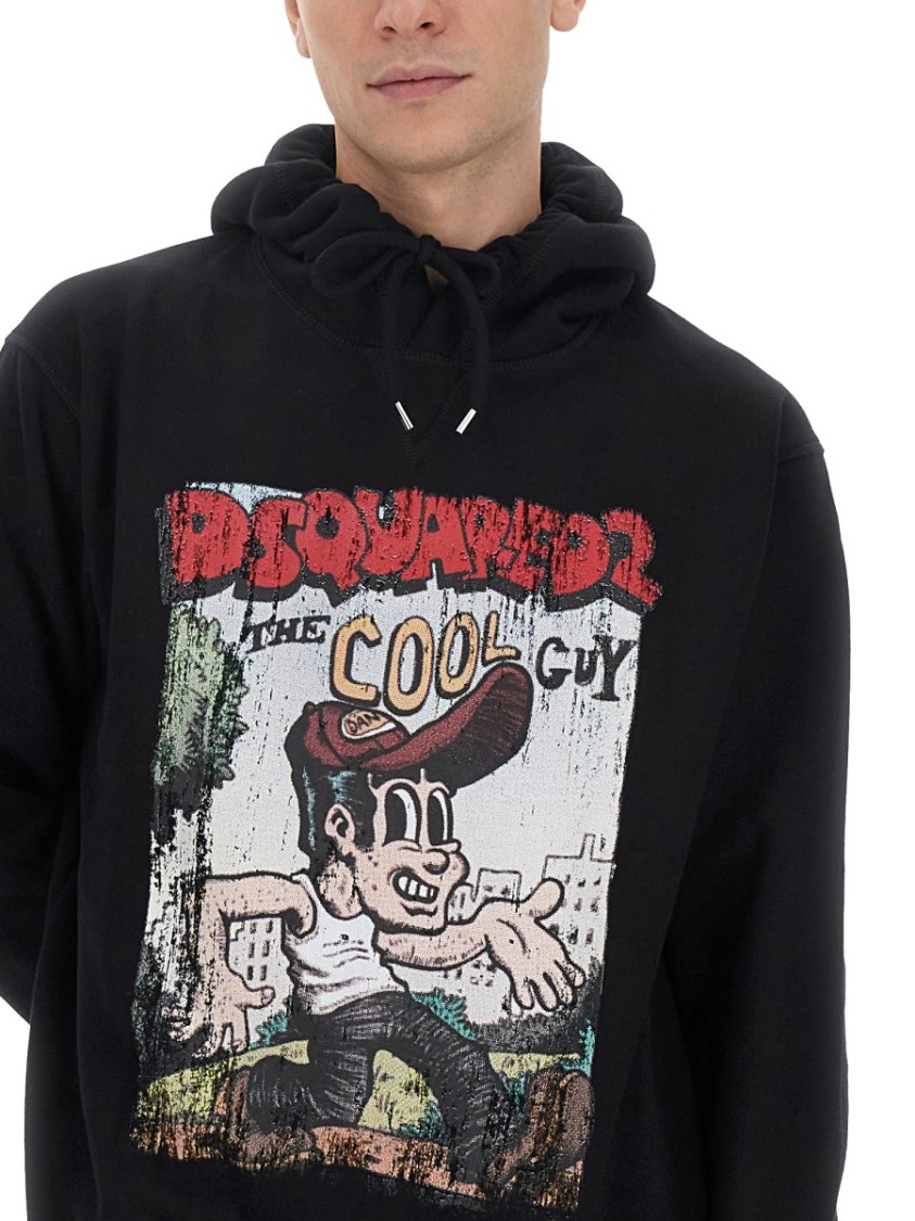 Dsquared2 Dsquared Men Sweatshirt With Logo Print In Black