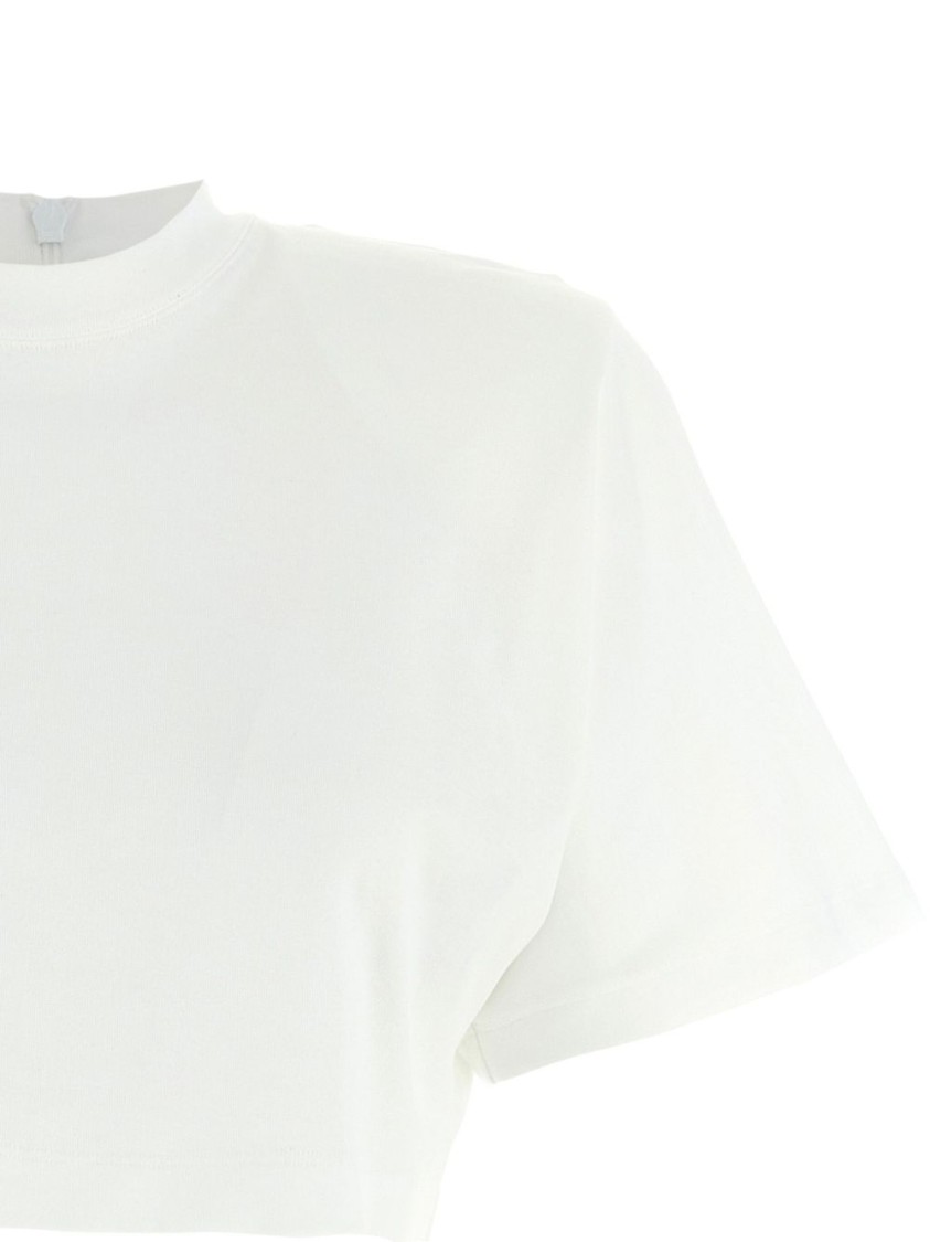 Pinko Short-sleeved Crop Top With Padded Shoulders