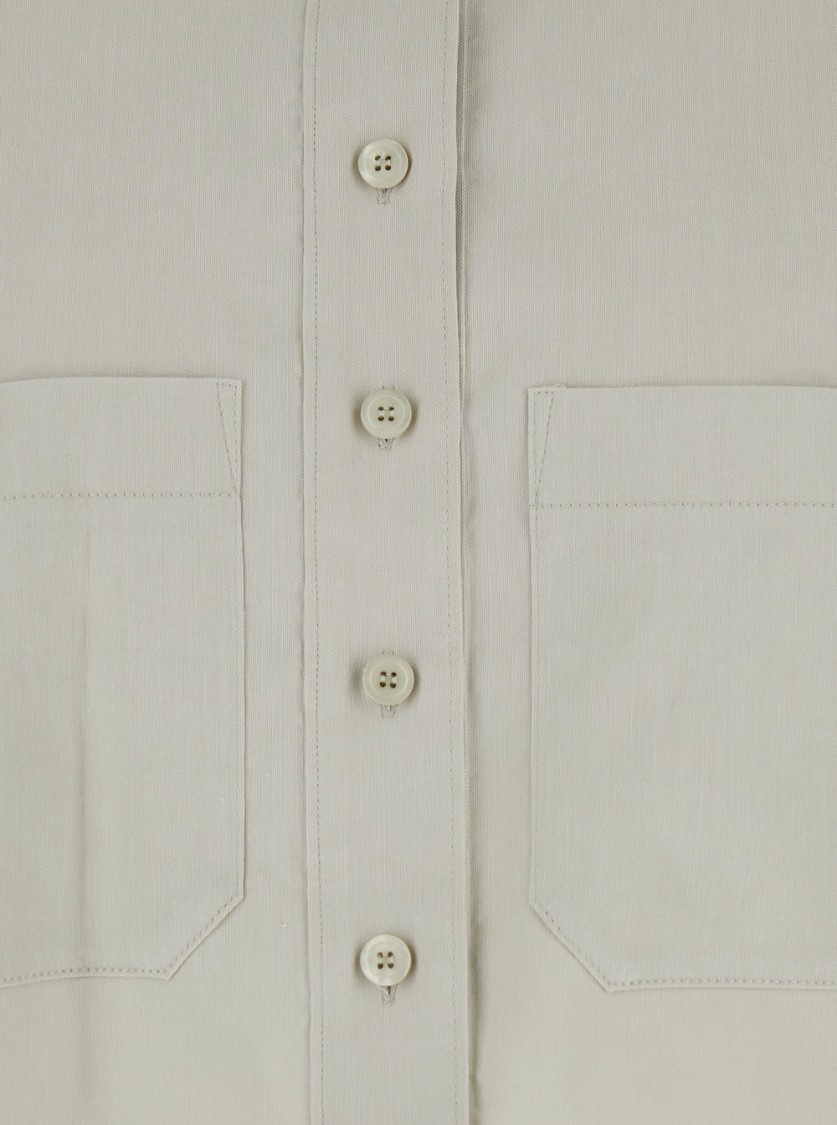 Shop Low Classic Khaki Green Crop Shirt With Front Patch Pockets