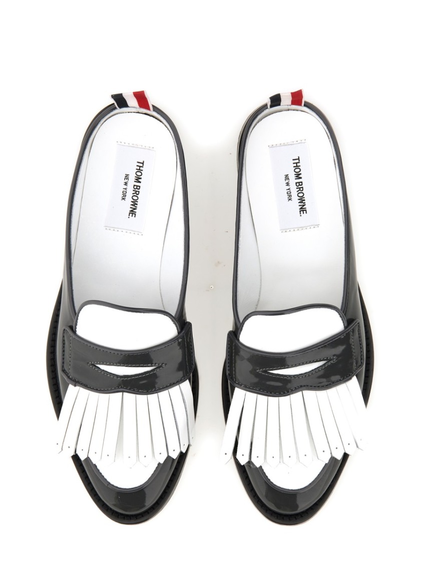 Thom Browne Varsity Penny Loafer With 2 Cm Heel In Black