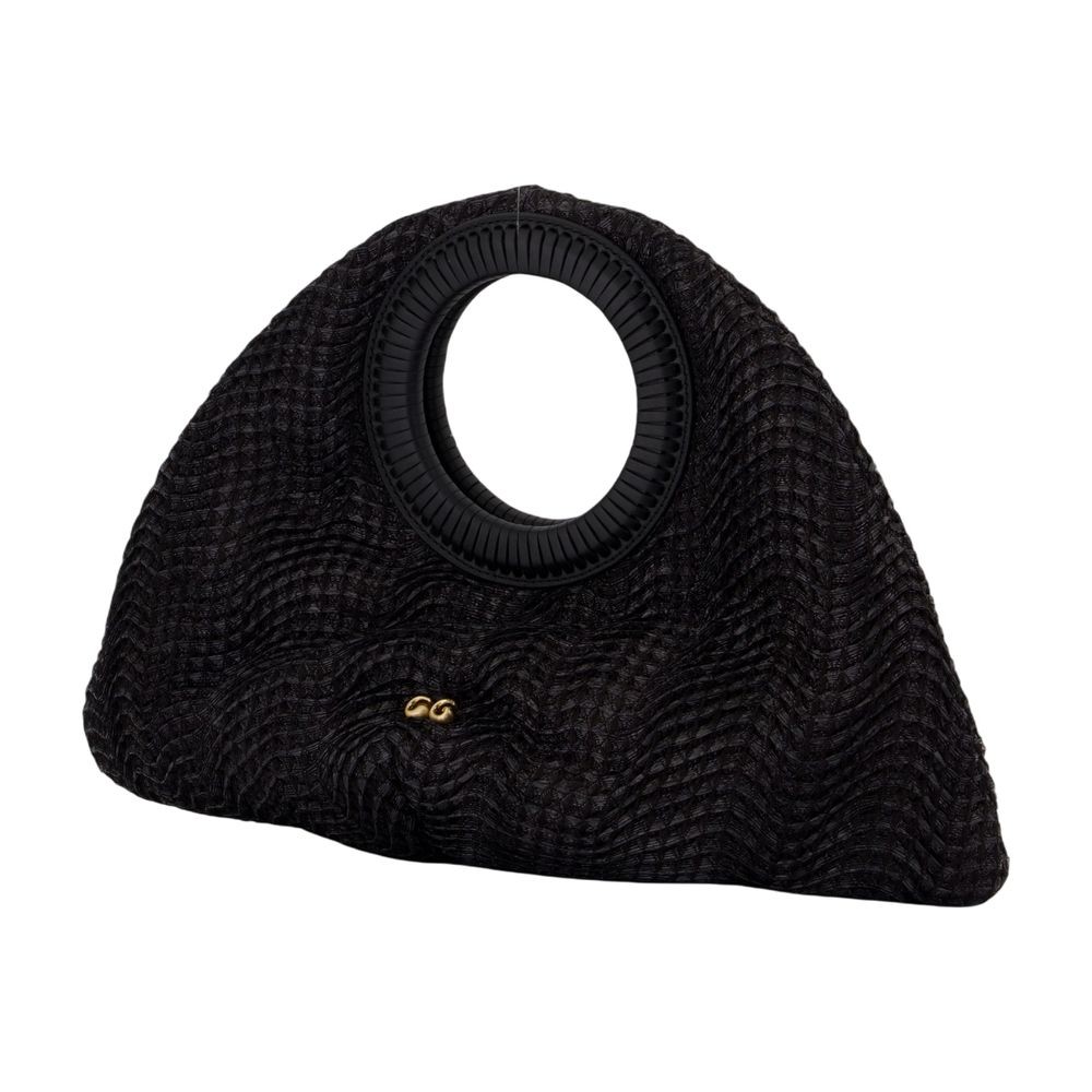 Cult Gaia Thais Top Handle Bag - Raffia - Black In Black