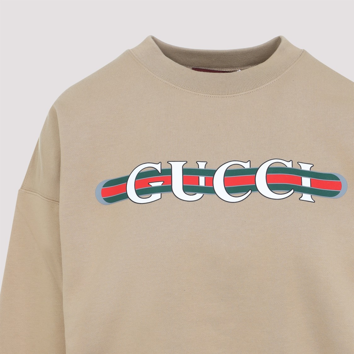 Shop Gucci Relaxed-fit Sweatshirt With Bold Logo Design In Neutrals