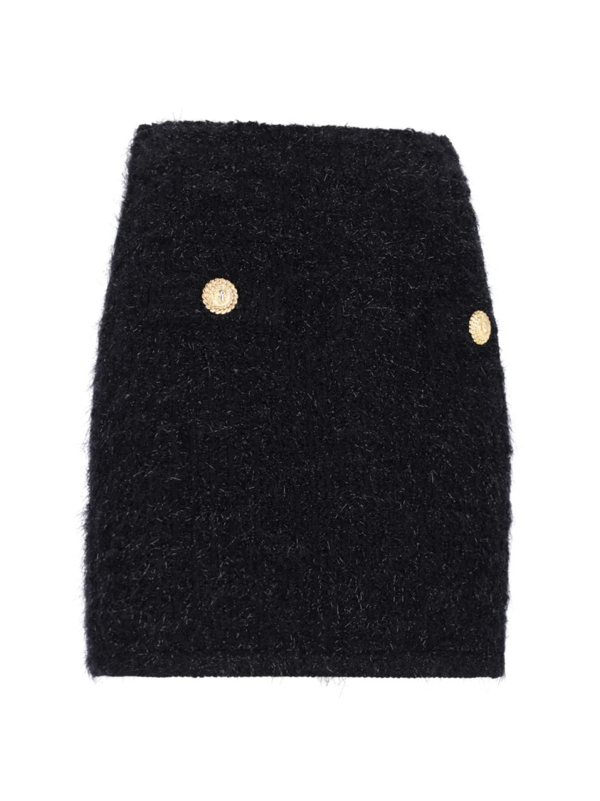 BALMAIN BALMAIN MINI TWEED SKIRT – BLACK 