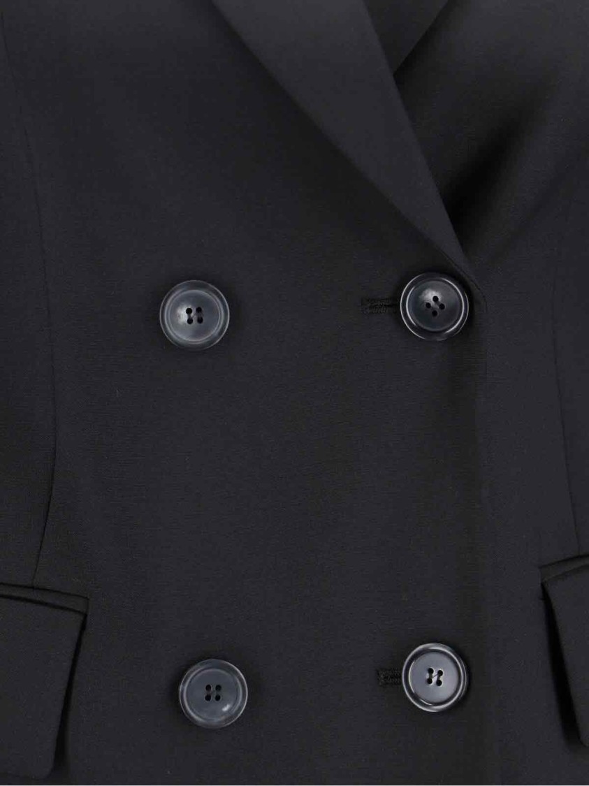 Sportmax Double-breasted Tailored Blazer With Classic Lapels In Black