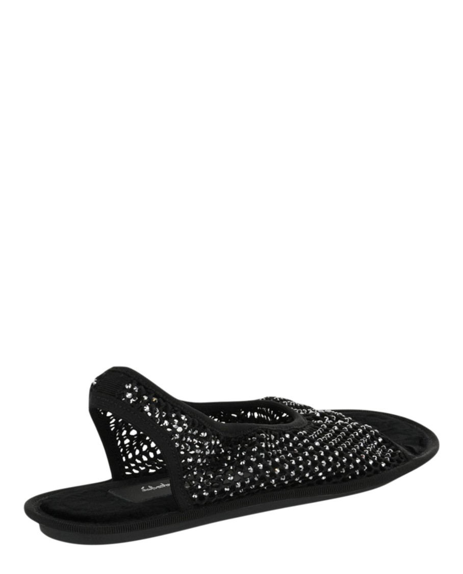 Ferragamo Anio Crystal Embellished Slingback Sandals In Black