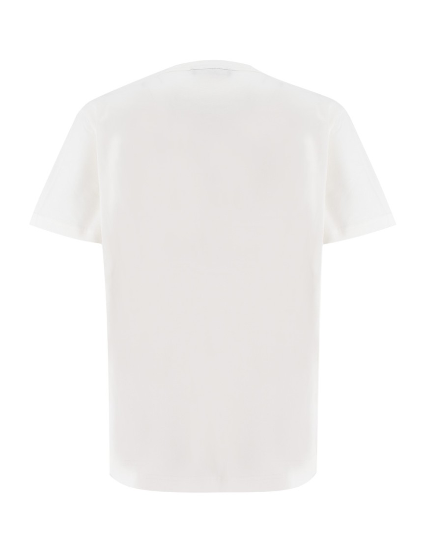 Shop Fabiana Filippi White T-shirt With Whimsical Mushroom Motifs