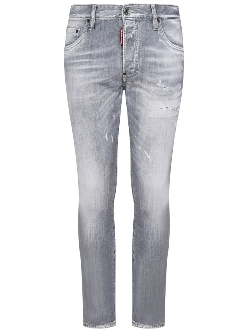 Dsquared2 Faded Grey Slim Fit Skater Jeans In Gray