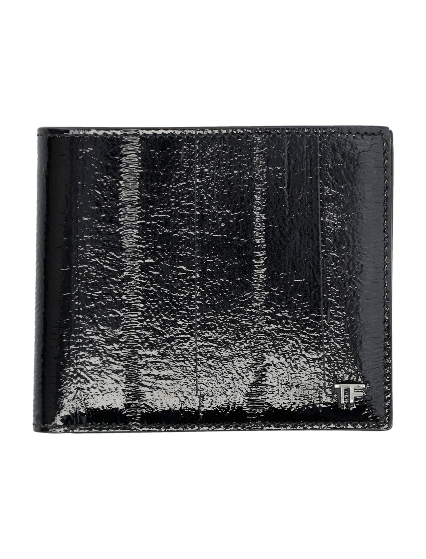 Tom Ford Printed Eel Classic Bifold Wallet In Black