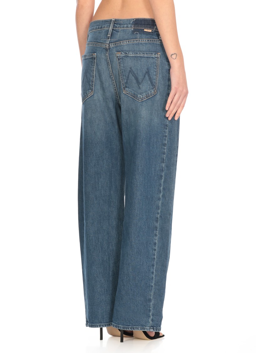 Mother Wide-leg Trousers Faded Wash In Blue