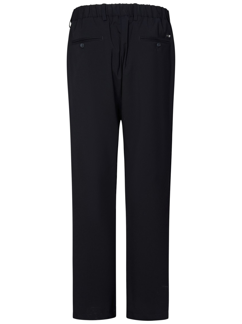 Herno Tailored Trousers With Drawstring Waist And Logo Plaque In Black