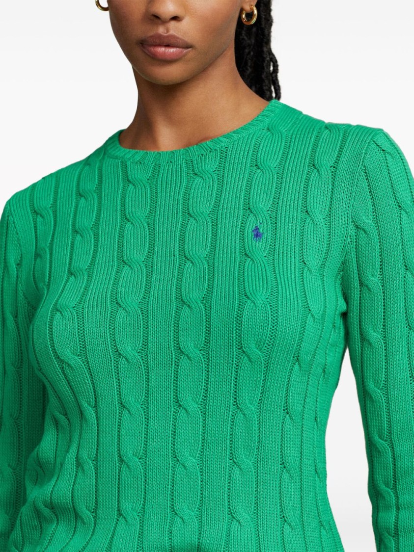 Shop Polo Ralph Lauren Interwoven Pattern Crew Neck Top