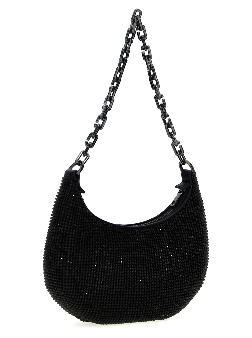 Marc Jacobs 'the Rhinestone Small Curve Bag' Shoulder Bag In Black