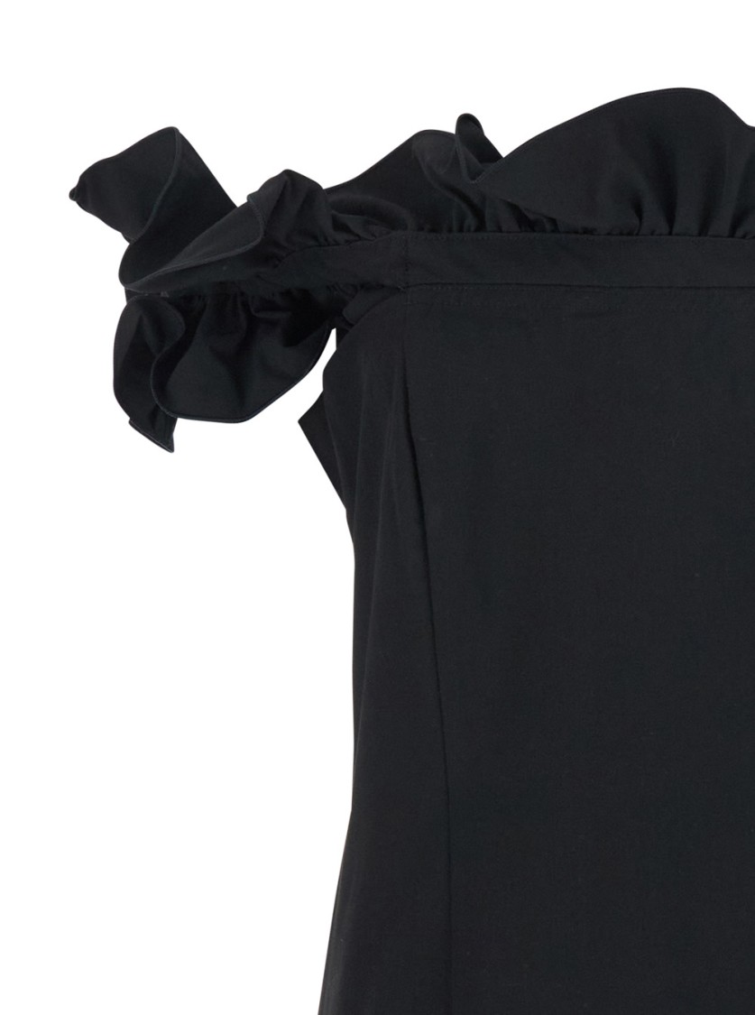 Shop Rotate Birger Christensen Rotate Black Dress With Ruffle Decorations