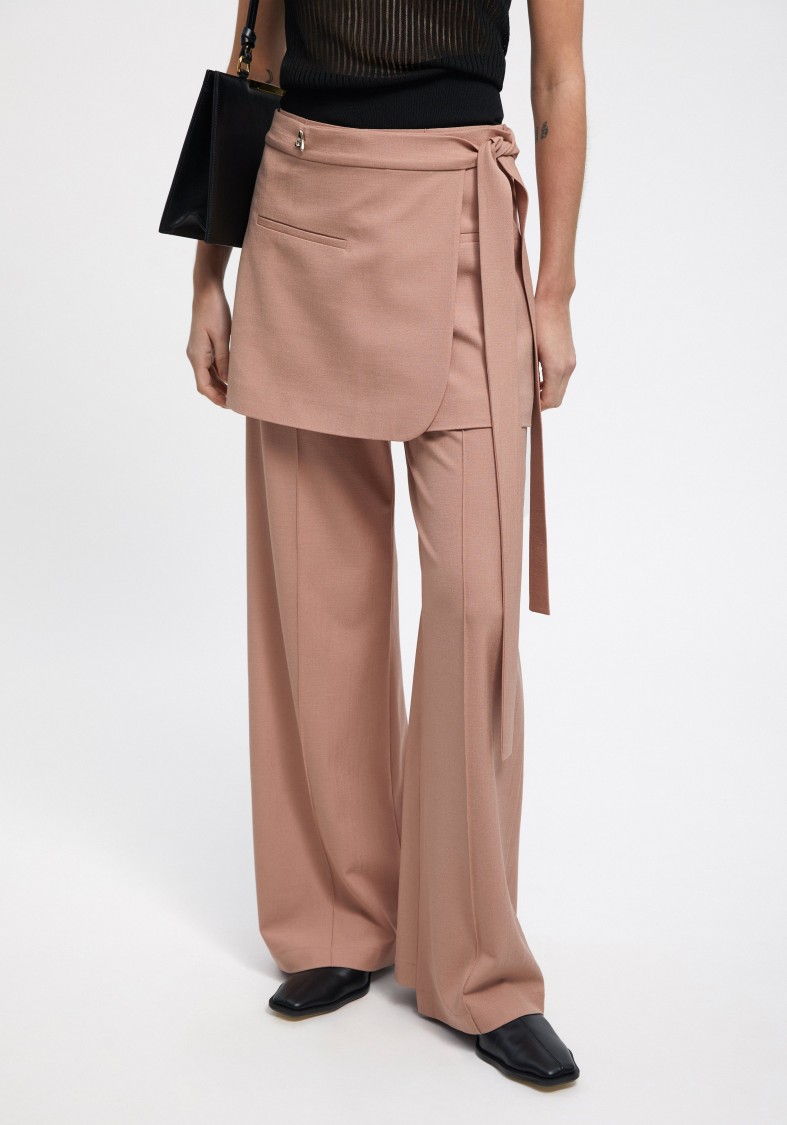 Shop Aeron Huraa - Wide Leg Suiting Pants In Pink