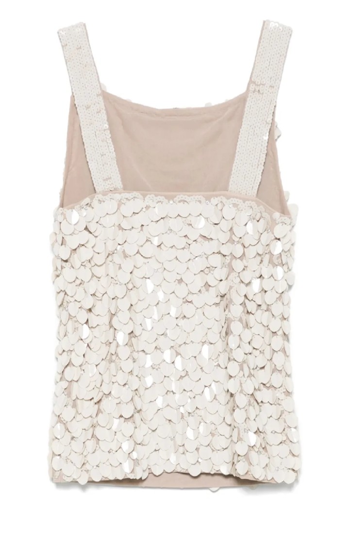 P.a.r.o.s.h Paillette-embellished Top In Neutral
