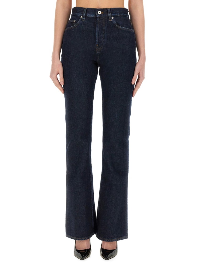 Shop Burberry High-waisted Straight Jeans In Blue