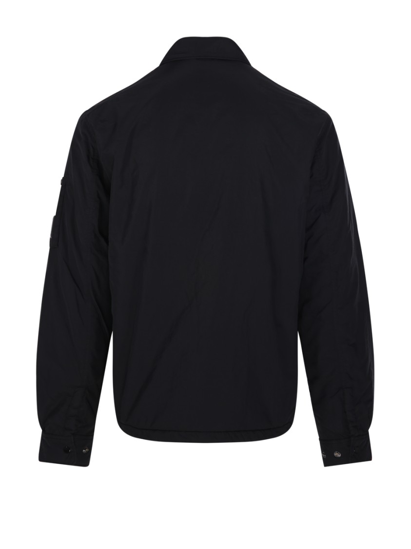 C.p. Company Padded Overshirt With Classic Button-up In Black