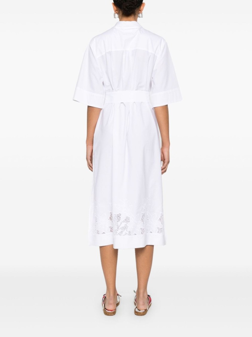 P.a.r.o.s.h Parosh White Midi Dress With Classic Collar In White