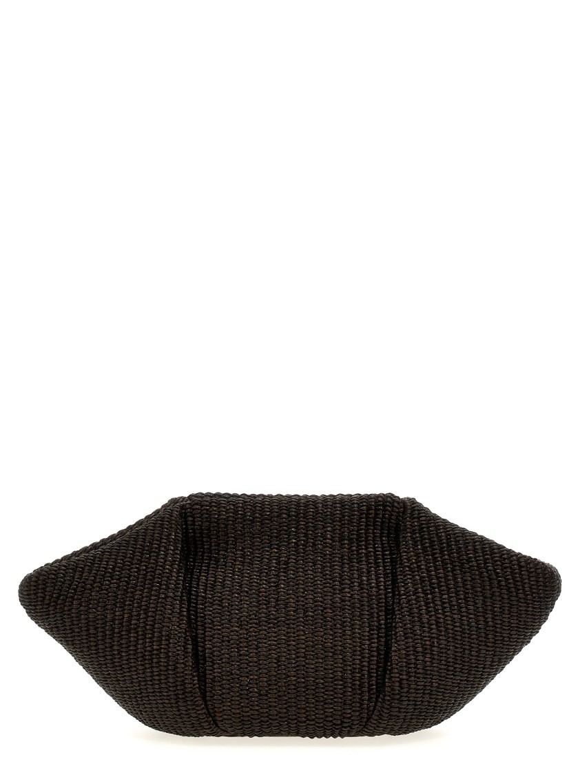 Brunello Cucinelli Structured Top Handle Woven Clutch Bag