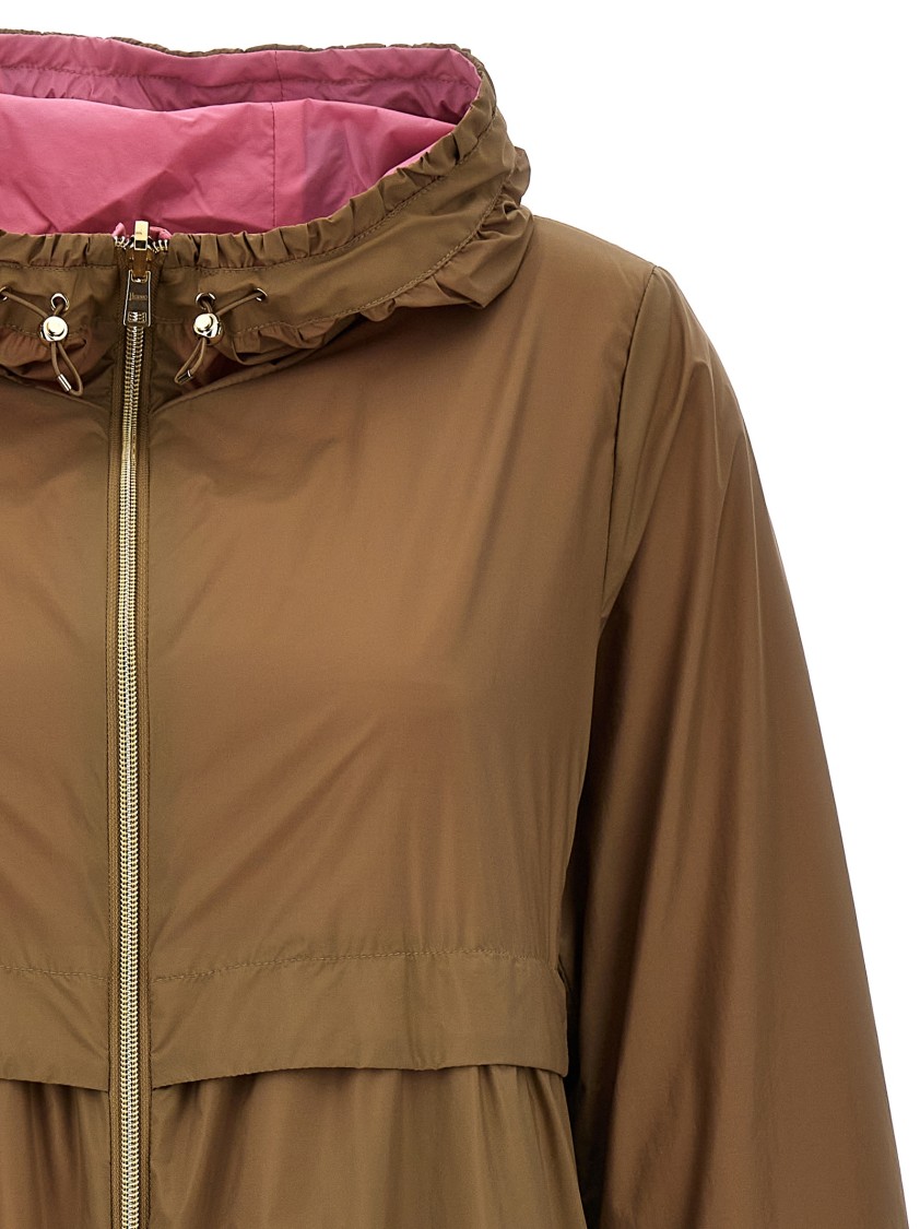 Herno Reversible Hooded Long Length Jacket In Brown