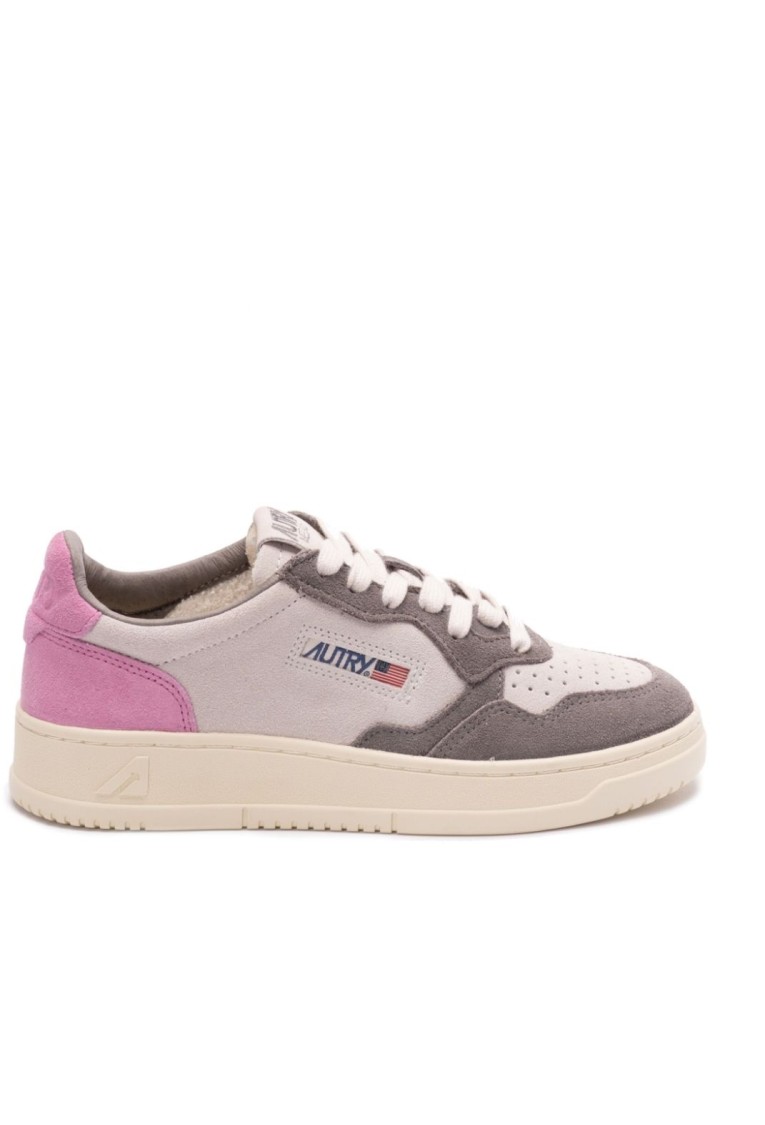 Autry Tricolor Suede Medalist Low Sneakers With Padded Collar In Multi