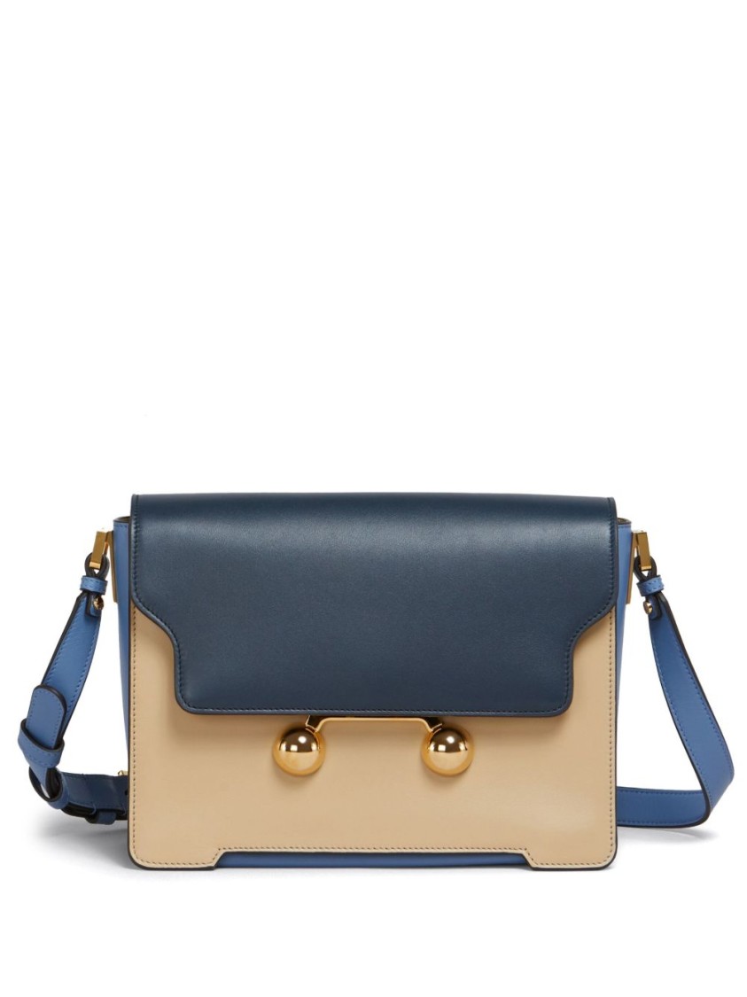 Marni Multicolored Leather Bag With Shoulder Strap In Blue