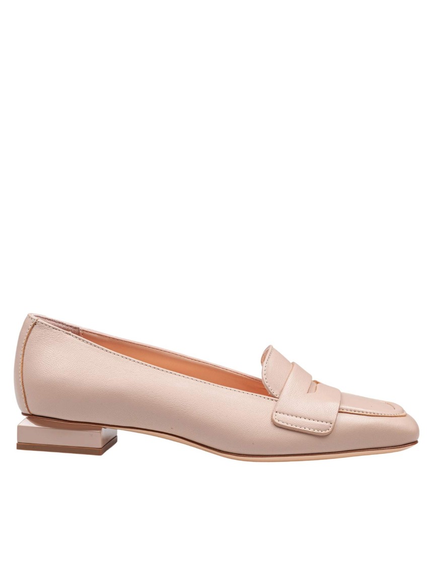 Agl Attilio Giusti Leombruni Angie Leather Moccasins Nude Color In Neutrals