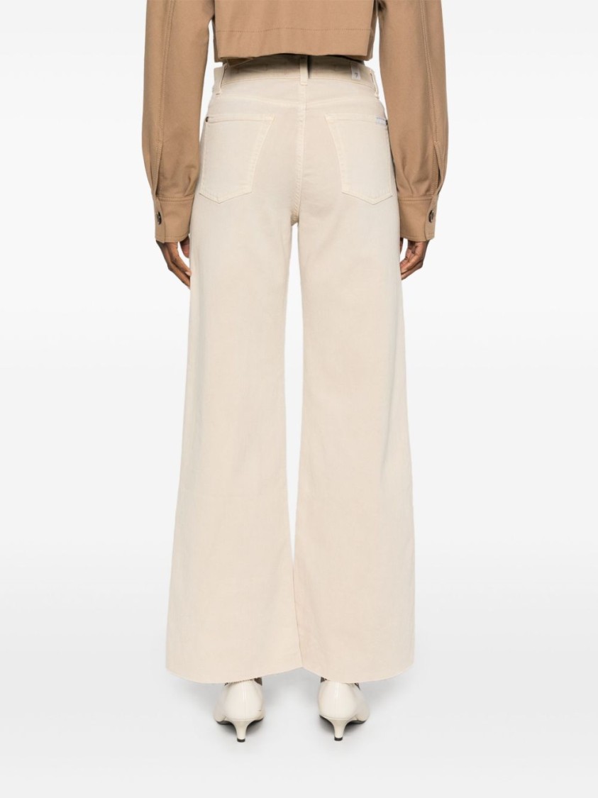 7 For All Mankind Wide-leg Jeans With High Waist In Neutral