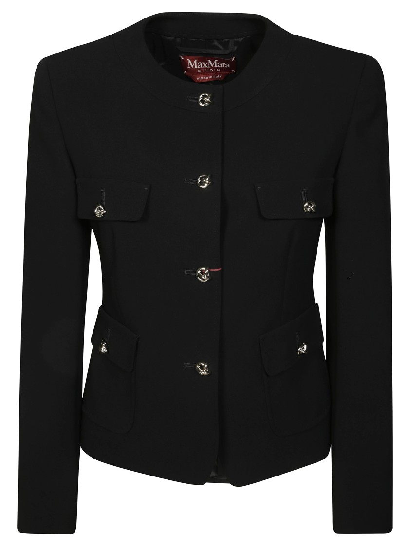 Max Mara Structured Black Tailored Jacket In Black