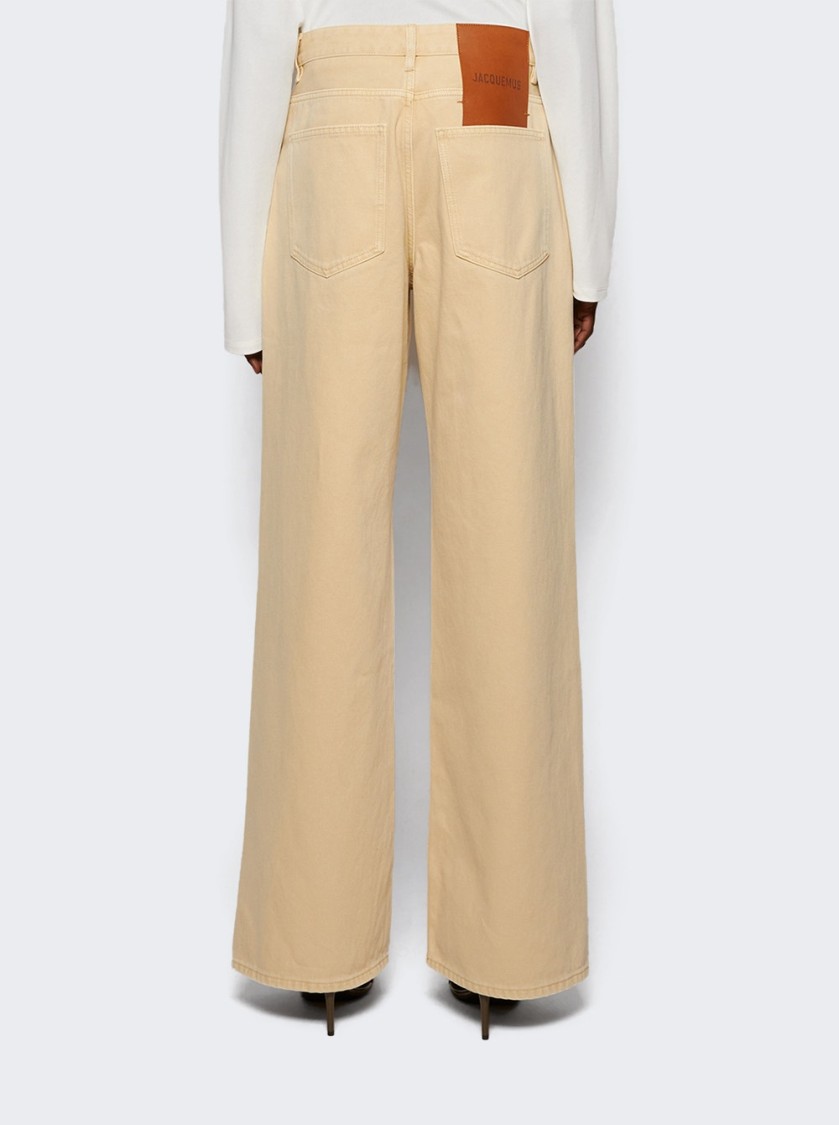 Jacquemus The Wide De-nîmes Denim Pants Light Beige