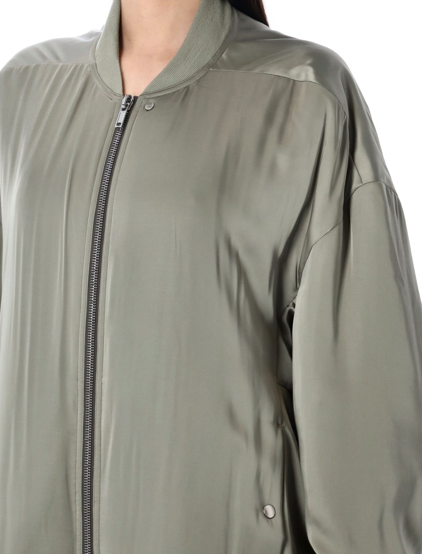 Rick Owens Oversized Peter Bomber Jacket With Smooth Finish In Grey