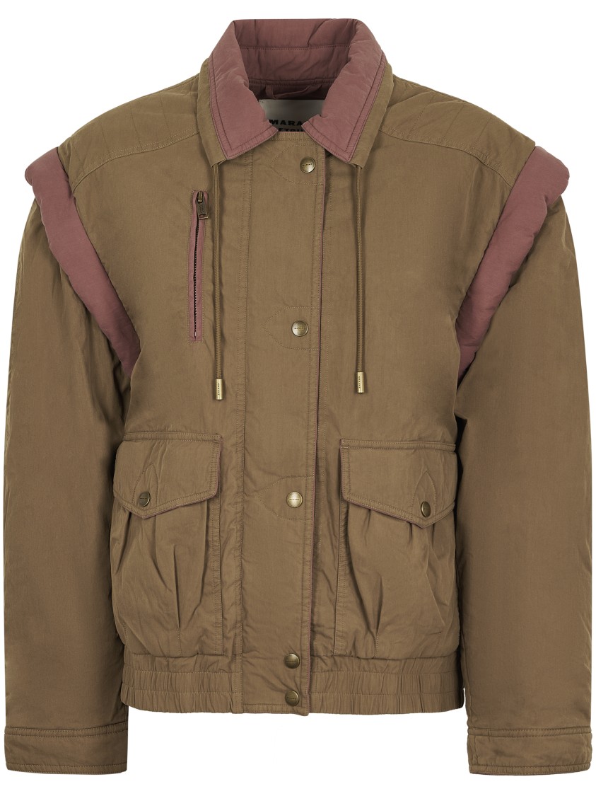 Isabel Marant Étoile Isabel Marant Etoile Khaki Cotton Blend Desha Padded Jacket In Brown