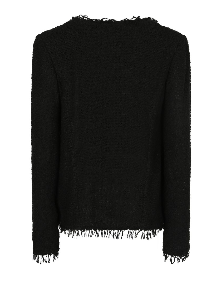 Iro Shavani Collarless Casual Jacket In Black