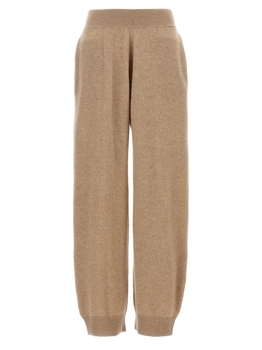 Stella Mccartney Cashmere And Wool Blend Knitted Pants In Neutral