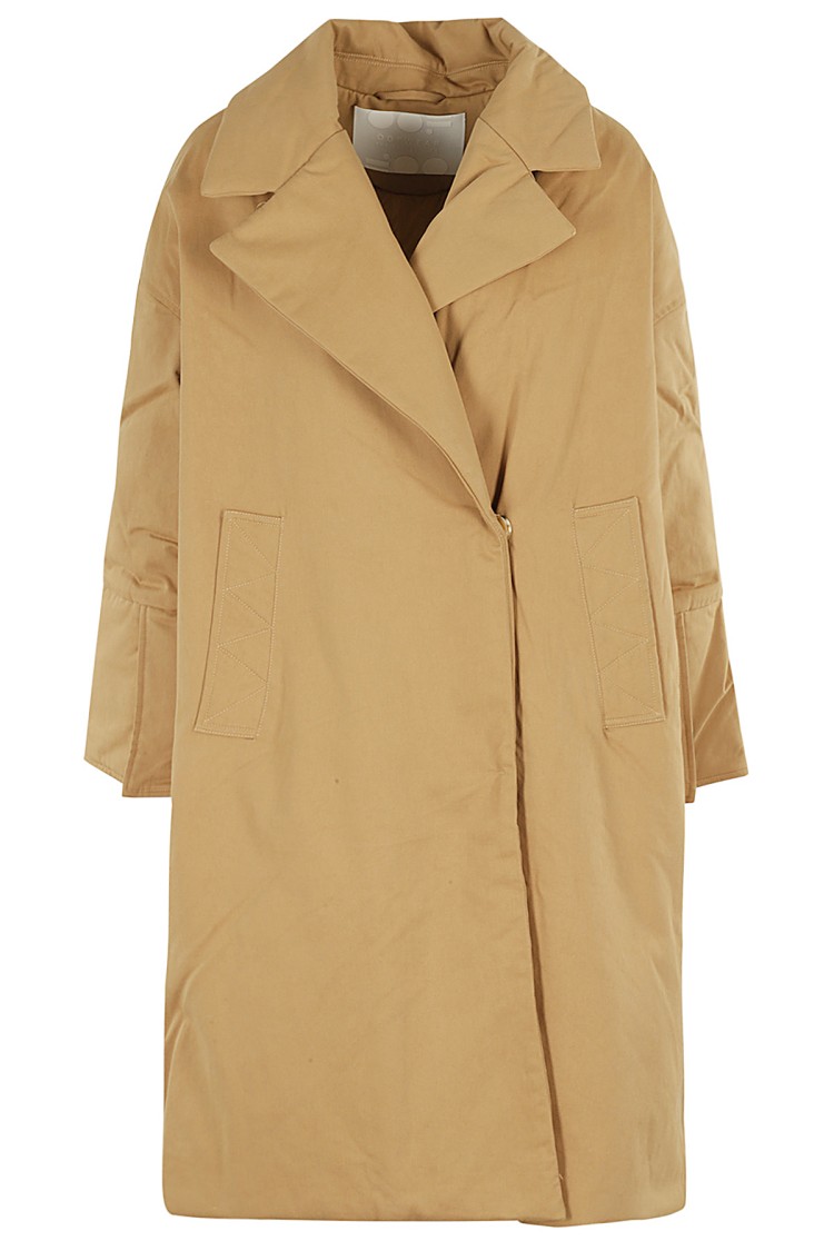 Oof Wear Relaxed-fit Jacket With Wide Collar And Button Closure In Brown