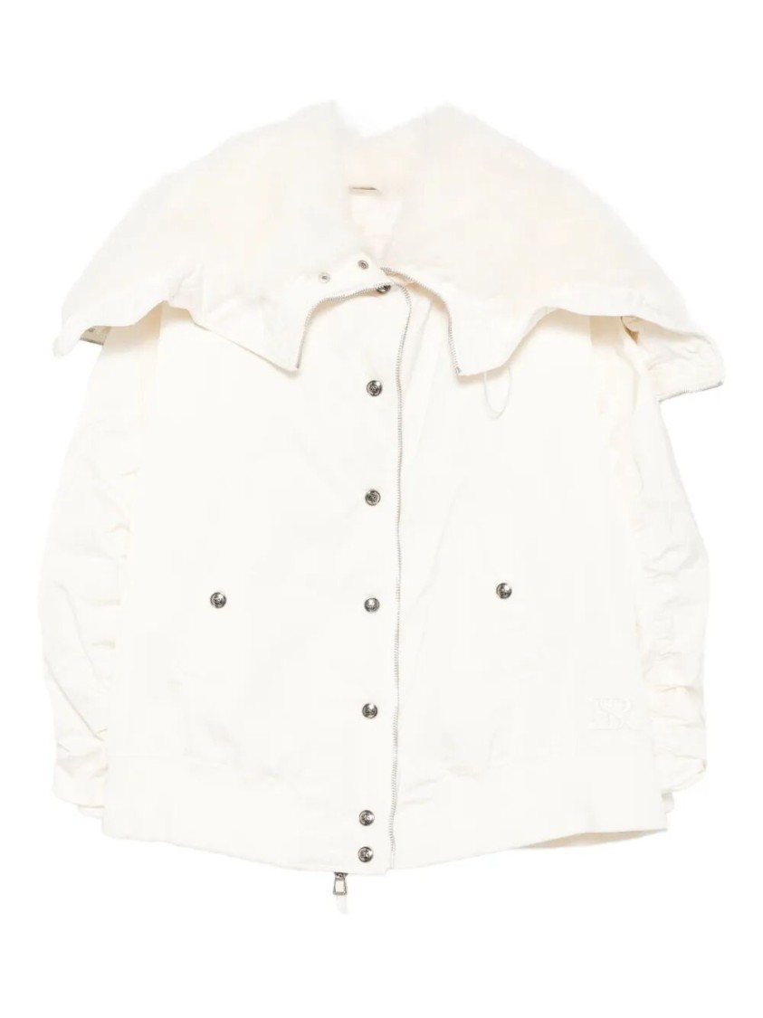 Ermanno Scervino Voluminous Parka With Oversized Collar In White