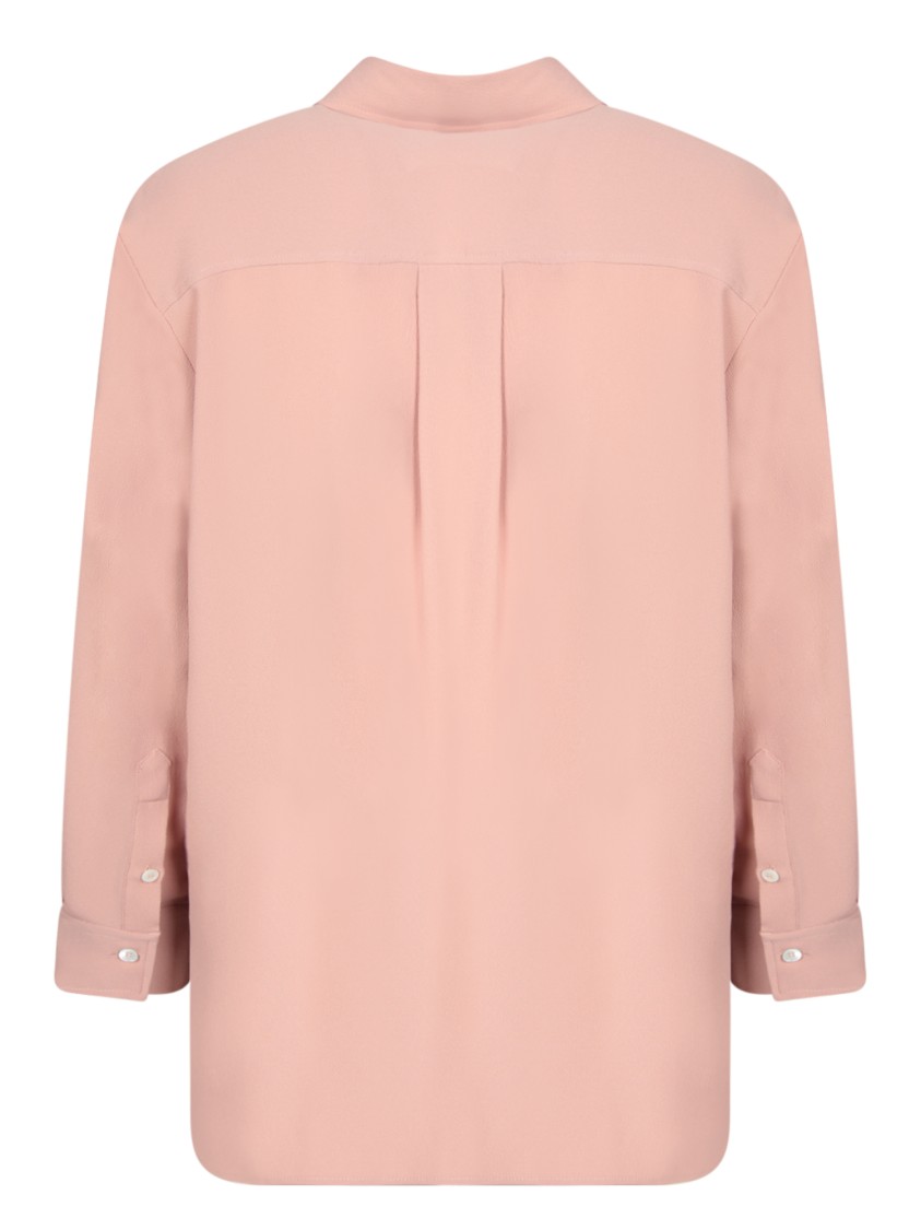 Shop Incotex Refined Pink Silk-blend Crepe Blouse