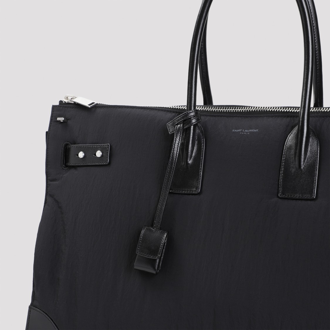 Saint Laurent Black Travel Bag With Spacious Interior And Smooth Texture In Black